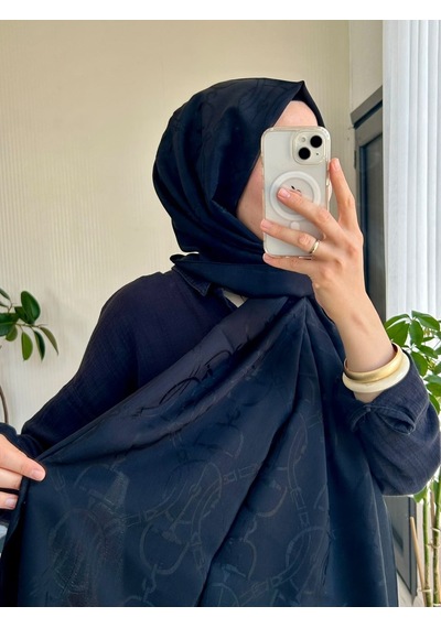 Noura Scarf Diamond Maria Şal Siyah Çok Renkli