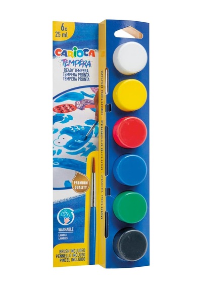 Tempera Suluboya Süper Yıkanabilir Fırçali 6 25 Ml 6 Renk Karışık Genel
