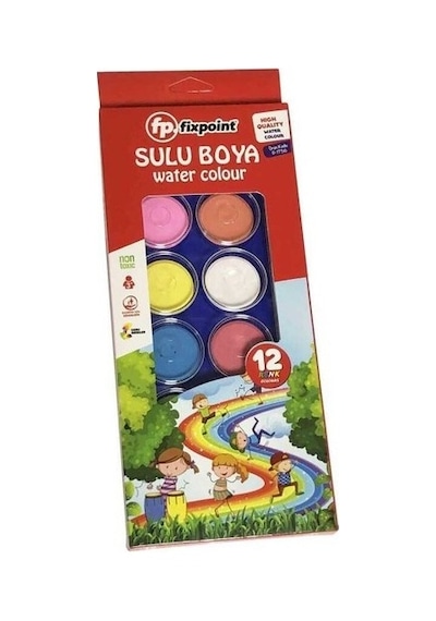 Fixpoint P-1756 Lüks Kutulu Suluboya Büyük 12li
