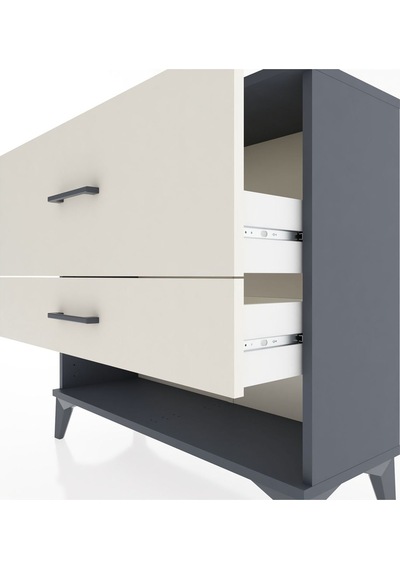 Arges Şifonyer 2 Çekmeceli 88x30x80 Antrasit-aytaşı Antrasit