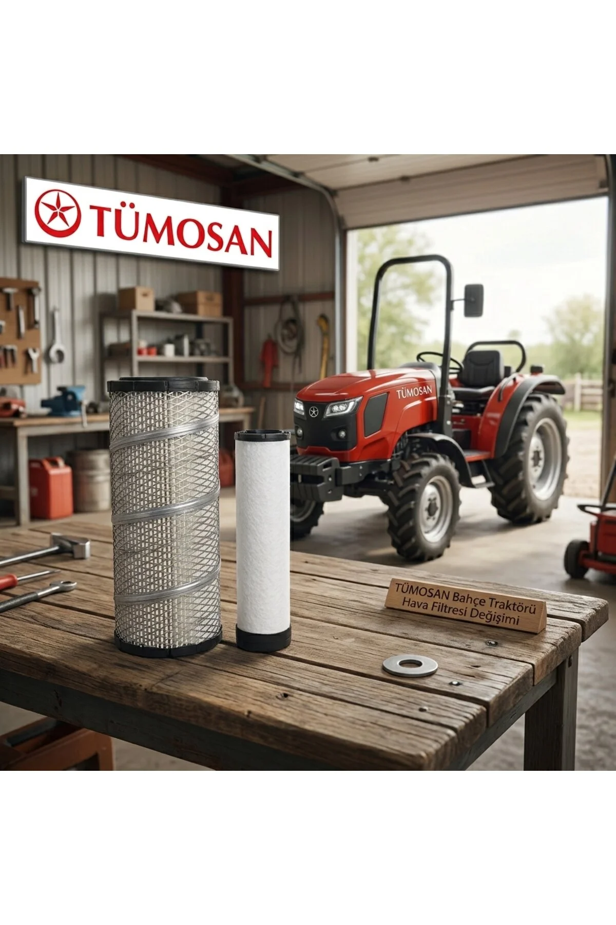 Tümosan Traktör 3 Silindir Kuru Hava Filtresi İç-dış Küçük Tip