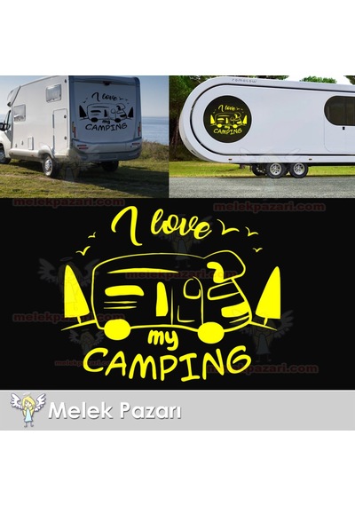 I Love Camping Kamp Karavan Sticker
