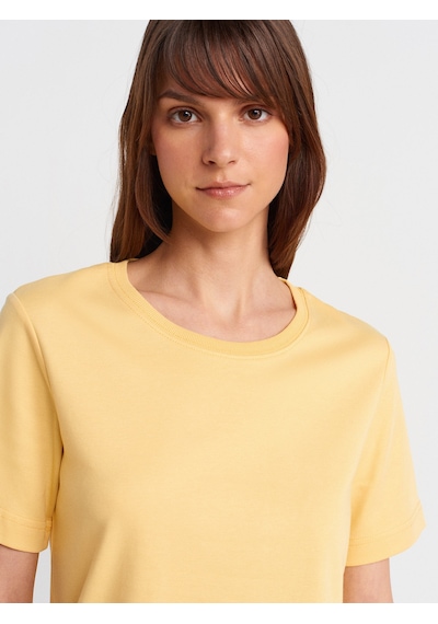 Dilvin 31763 Bisiklet Yaka T-shirt-sarı Sarı