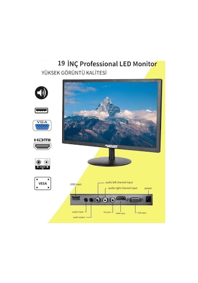 Avenir Av-M19A 19" Led Monitör Usb / Hdmi / Vga Dahili Hoparlör