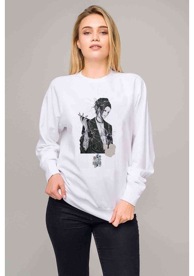 Anime Tokyo Ghoul Anteiku Baskılı Beyaz Kadın Sweatshirt (534609684)