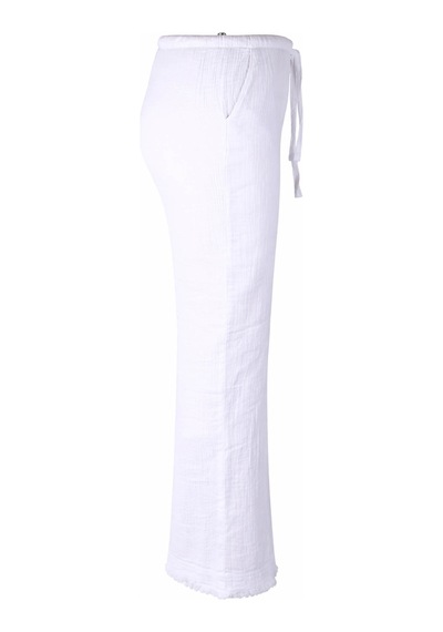 Trender Kanvas Kadın Pantolon 5504 Beyaz