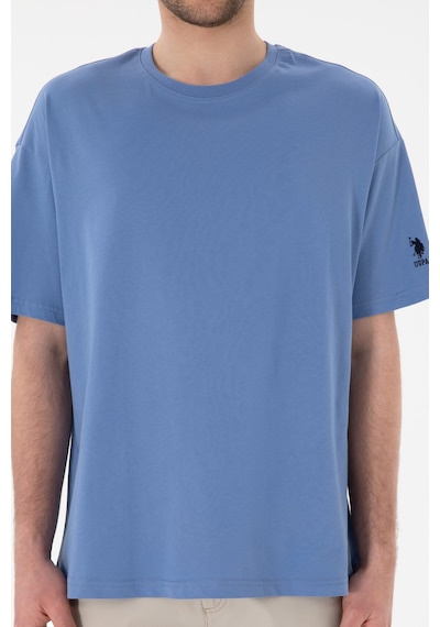 U.S. Polo Assn. Erkek Oversize Fit Bisiklet Yaka Koyu Mavi Tişört 50305859-VR032