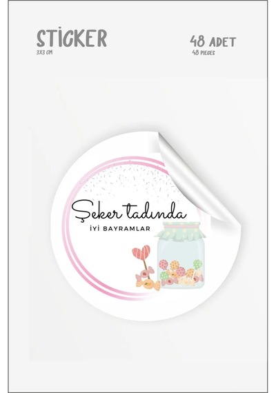 Etiket 3cm İyi Bayramlar Sticker 48 Adet