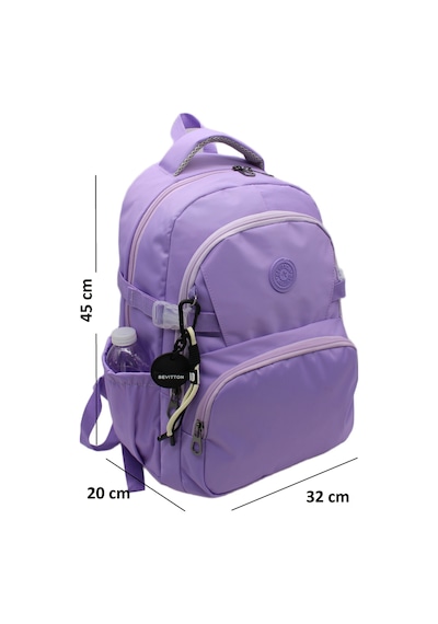 Okul Çantası Suya Dayanıklı Kumaş Unisex Okul Sırt Çantası Lila 34500