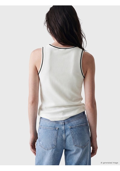 Lcw Comfort Beyaz Bisiklet Yaka Kadın Fitilli Atlet
