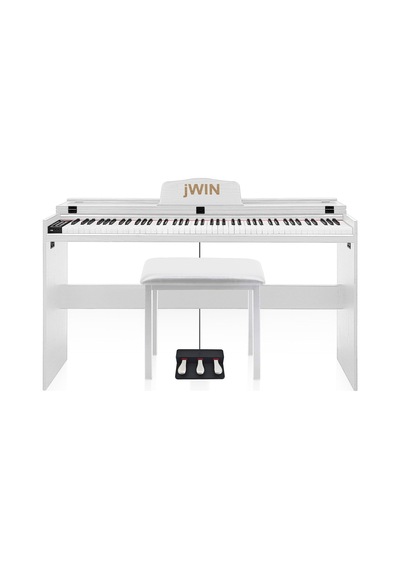 Jwin Sdp-92p Tuş Hassasiyetli 88 Tuşlu Kapaklı Dijital Piyano + Tabure Ve 3'lü Pedal - Beyaz