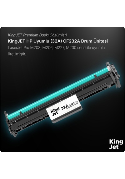 Kingjet Hp Uyumlu 32a Cf232a Çipli  Uyumlu Drum Ünitesi Laserjet Pro M227
