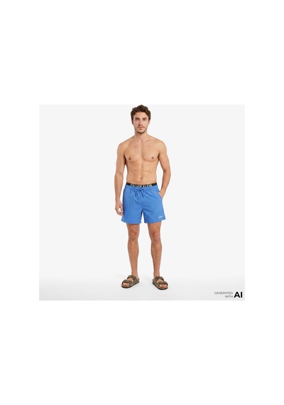 Calvin Klein Medium Drawstring Erkek Mavi Deniz Şortu-16072 Aegean Ocean