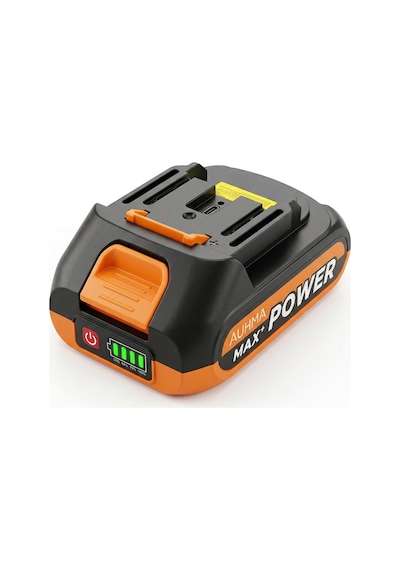 Auhma Ahv-21 18.5v 2.0ah Li-ıon Şarjlı Batarya Type-c Şarj Girişli, Led Göstergeli Yedek Süpürge A Turuncu