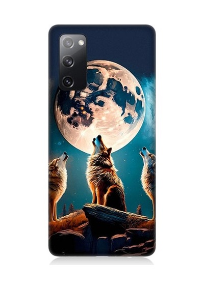 Samsung Galaxy S20 Fe Uyumlu 3 Kurt Ve Dolunay Desenli Silikon Kılıf