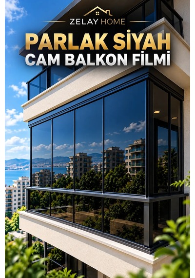 Zelayhome Seramikli Siyah Cam Balkon Filmi 100 CM X 3 M
