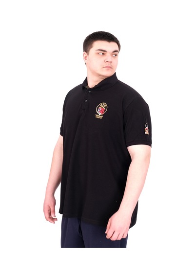 Mode Xl Büyük Beden Erkek T-shirt Pike Polo Yaka U25306 Siyah Siyah