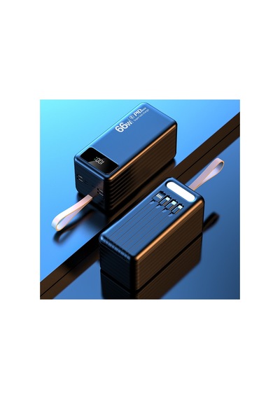 100.000 Mah Powerbank 4 Usb Micro Type-c Lıghtnıng Girişli El Fenerli Taşınabilir Şarj Aleti Siyah - 858266298 Siyah