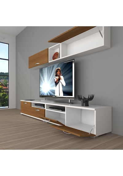 Decoraktiv Eko 5200 Slm Tv Ünitesi Tv Sehpası Beyaz - Ceviz