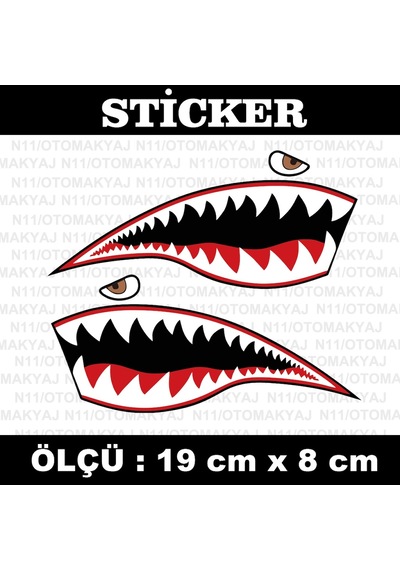 Diş Jaws Sticker Araba Motosiklet Tablet Kask Etiket