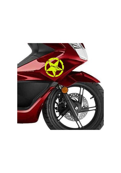 Deeb Army Honda Pcx Yıldız Sticker Etiket Mat Sarı 2 Adet