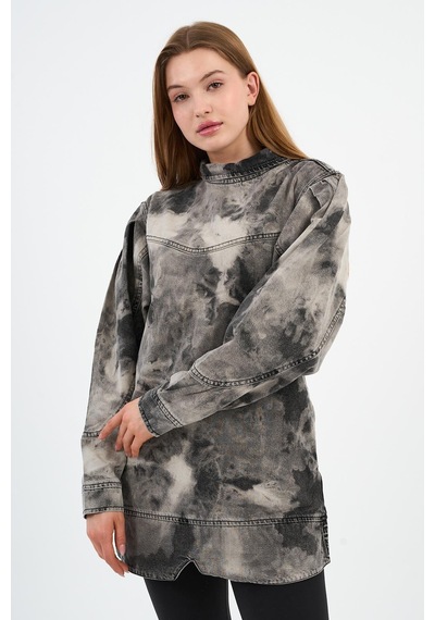Özel Koleksiyon Oversize Denim Elbise 5020 Gri