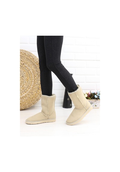 Nesilshoes Nesil Shoes Etna Ten Süet Orta Boy Agh Kadın Bot Bej-süet