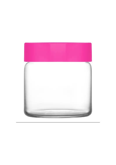 LAV Novo Cam Kavanoz 3'lü Orta Boy 635 ml Pembe Plastik Kapaklı (Erzak Saklama Kavanozu )