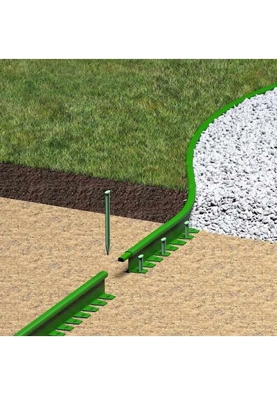 Çim Ayırıcı 25 Metre Çim Sınırlayıcı Taş Toprak Ayıracı Çim Taş T
