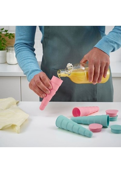 Ikea Uppfylld Dondurma Kalıbı, Pembe-turkuaz, 16 Cm, 4 Adet