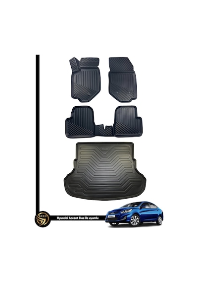 Hyundai Accent Blue 3d Havuzlu Oto Paspas Ve Bagaj Havuzu Seti