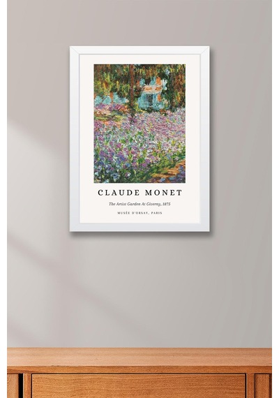 Claude Monet The Artist's Garden At Giverny Çerçeveli Tablo - Eklektik Tarz Duvar Dekoru