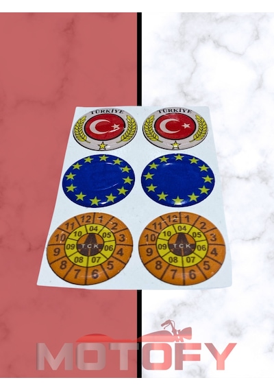Plaka Pulu Damla Etiket Sticker 3x3cm 6 Adet