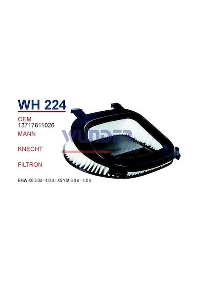 WUNDER WH224 HAVA FİLTRESİ - BMW X6 3,0d-4,0d BMW X5 Y.M 3,0d-4,0