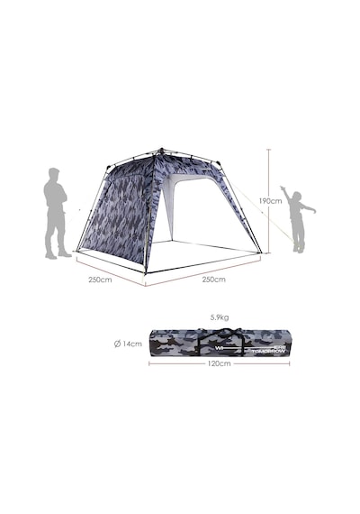 Where Tomorrow Pavillon Otomatik Gazebo-kamuflaj Mavi