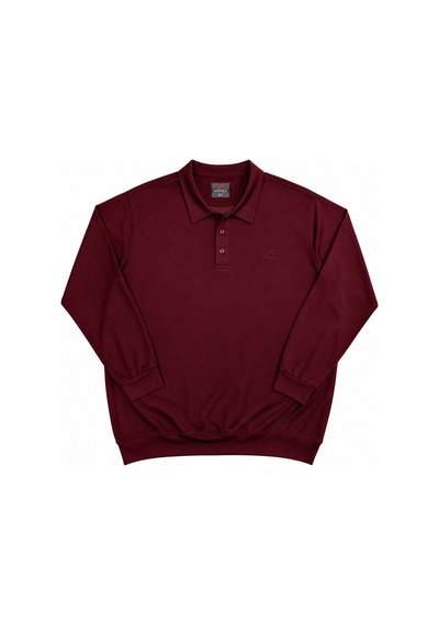 Annex Büyük Beden Polo Yaka Erkek Sweatshirt Bordo