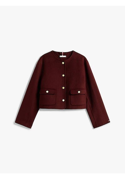 Tommy Hilfiger Df Wool Blend Reg Lady Jacket Kadın Kırmızı Mont - Ww0ww47446 Kırmızı