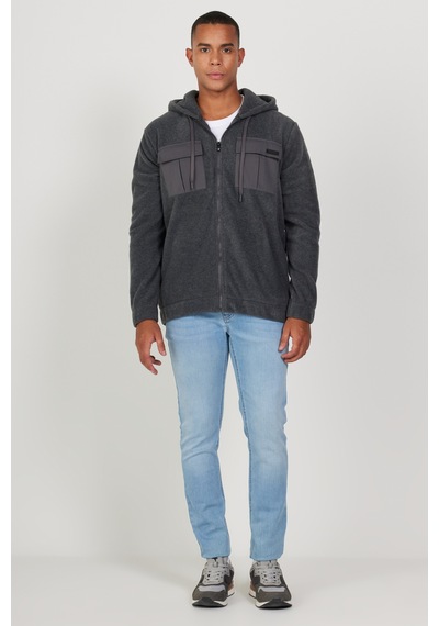 AC&Co / Altınyıldız Classics Erkek Antrasıt Melanj Standart Fit Normal Kesim Kapüşonlu Polar Antrasit Melanj AC&Co / Altınyıldız Classics Erkek Antrasıt Melanj Standart Fit Normal Kesim Kapüşonlu Polar Antrasit Melanj