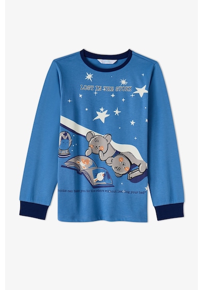 Penti Erkek Çocuk Mavi Story Friends Pamuklu Uzun Kollu 2li Pijama Takımı Penti Erkek Çocuk Mavi Story Friends Pamuklu Uzun Kollu 2li Pijama Takımı