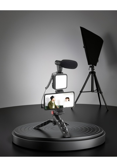 Vlog Çekim Kiti Led Işıklı Tripod Mobil Set Xuuczzzay49kameratelefontutucu-1 Belirtilmemiş