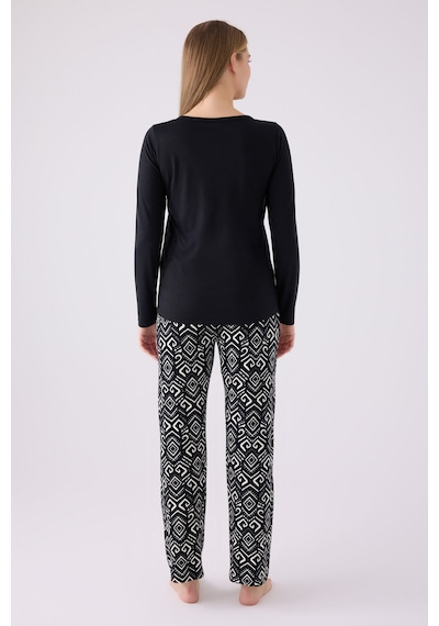 Pierre Cardin Kadın Siyah Pijama Takımı Pc8871-s-v1 Siyah