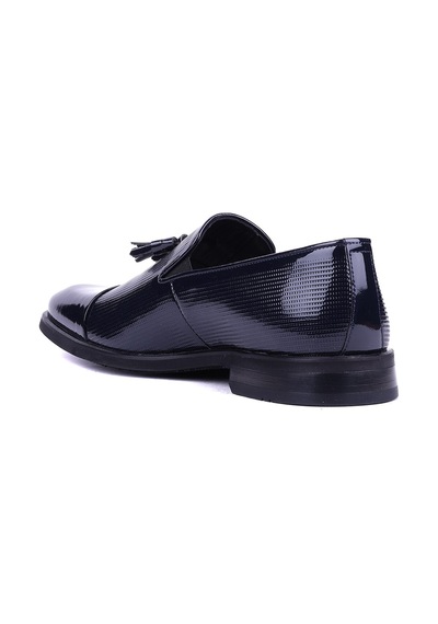 Shoetyle - Hakiki Rugan Deri Lacivert Renk Erkek Klasik Ayakkabı - 900-4702-1473
