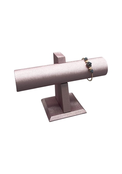 İmera Deri Kumaş Pembe Renk Boy 15 Cm En 23 Cm Tekli T Model Bilezik Sergileme Pembe