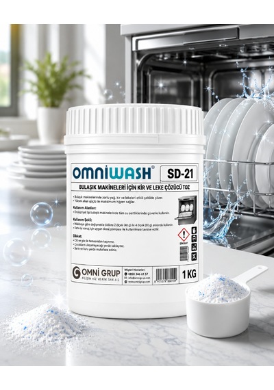 Omniwash Sd-21 Bulaşık Makineleri İçin Konsantre Kir Ve Leke Çözücü Toz 1 Kg