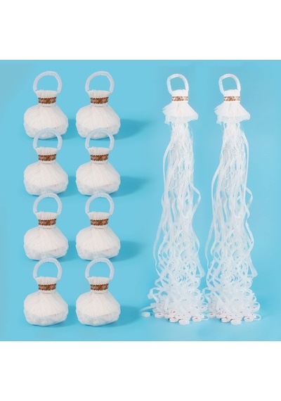 10 Adet Beyaz Düğün Konfeti - Gelin Damat Çıkışı, Nikah Ve Düğün Törenleri, Organizasyon İçin Kağıt Konfeti Süsü
