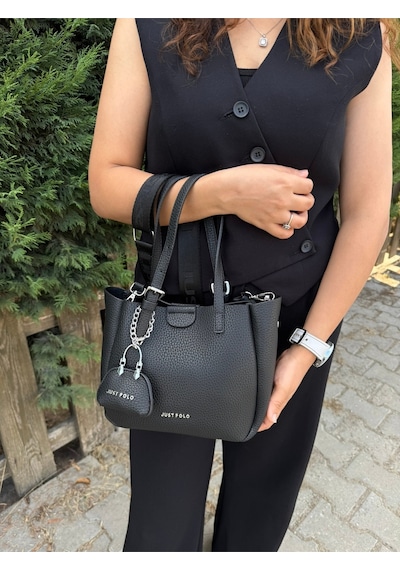 Just Polo Günlük Kombinlere Uygun Kadın Orta Boy Ayarlanabilir Askılı Şık El & Omuz Çantası Shoulder Bag Siyah 80242552