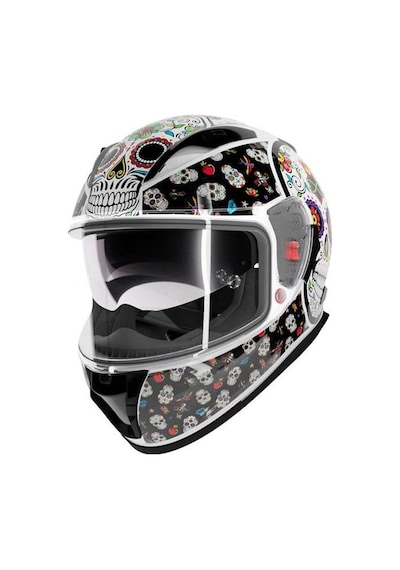 Shiro Sh-605 Sv Skull Candy Full Face Motosiklet Kaskı + Iridium Vizör Çok Renkli