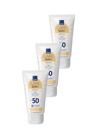 Avon Sun+ Protect Yüz İçin Parlaklık Kontrolü Güneş Kremi SPF50 3 x 50 ML