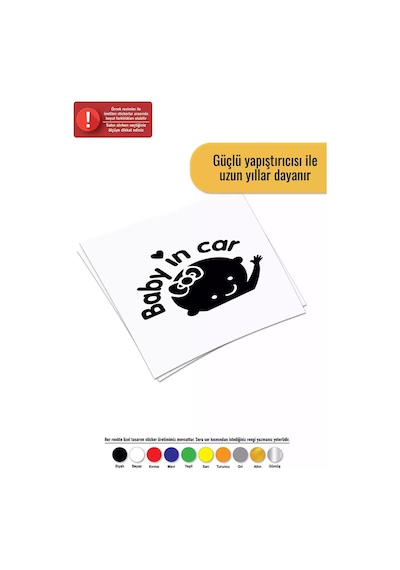 Baby İn Car Kız - Araç, Oto, Laptop, Duvar Uyumlu Sticker 70 56 Cm