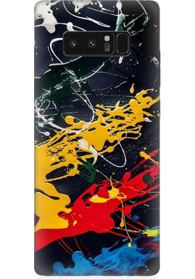 Samsung Galaxy Note 8 Uyumlu Renkli Boya Darbeleri Desenli Silikon Kılıf